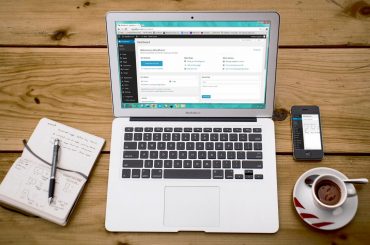 ilustrasi seo wordpress - business coffee composition computer