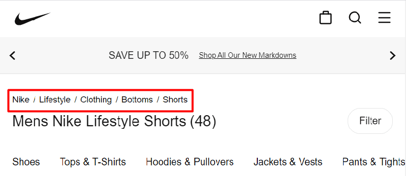 breadcrumbs untuk SEO