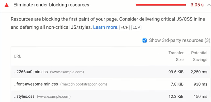Eliminate render-blocking resources