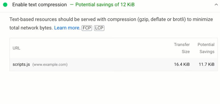 enable text compression