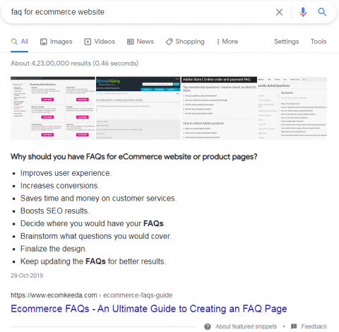 featured snippet listicle unordered