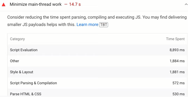 minimize main-thread work