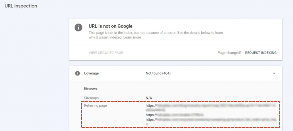 inspect url google search console