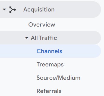 tab channel google analytics