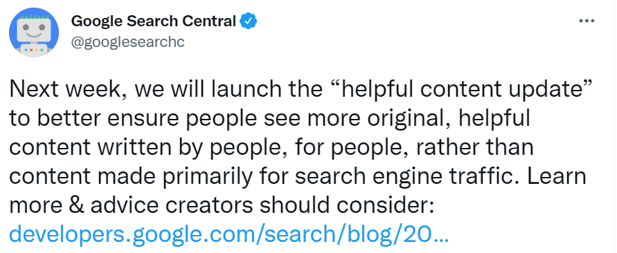 google helpful content update