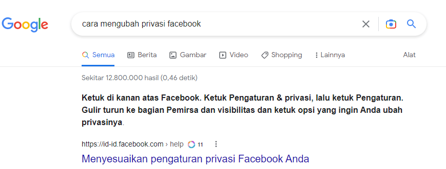cara ubah privasi fb