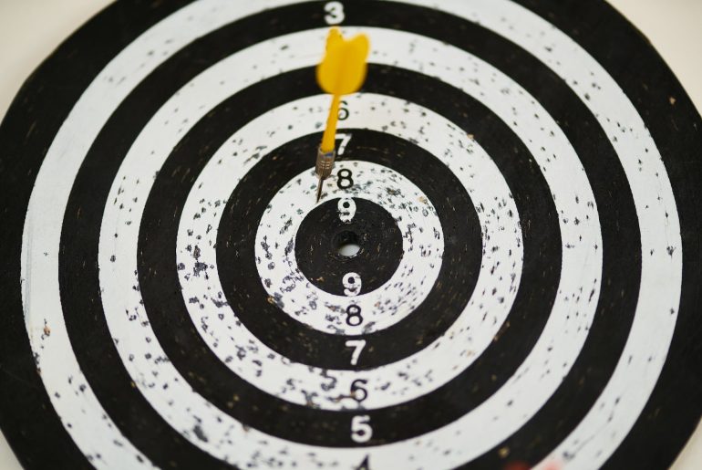 black and white dartboard