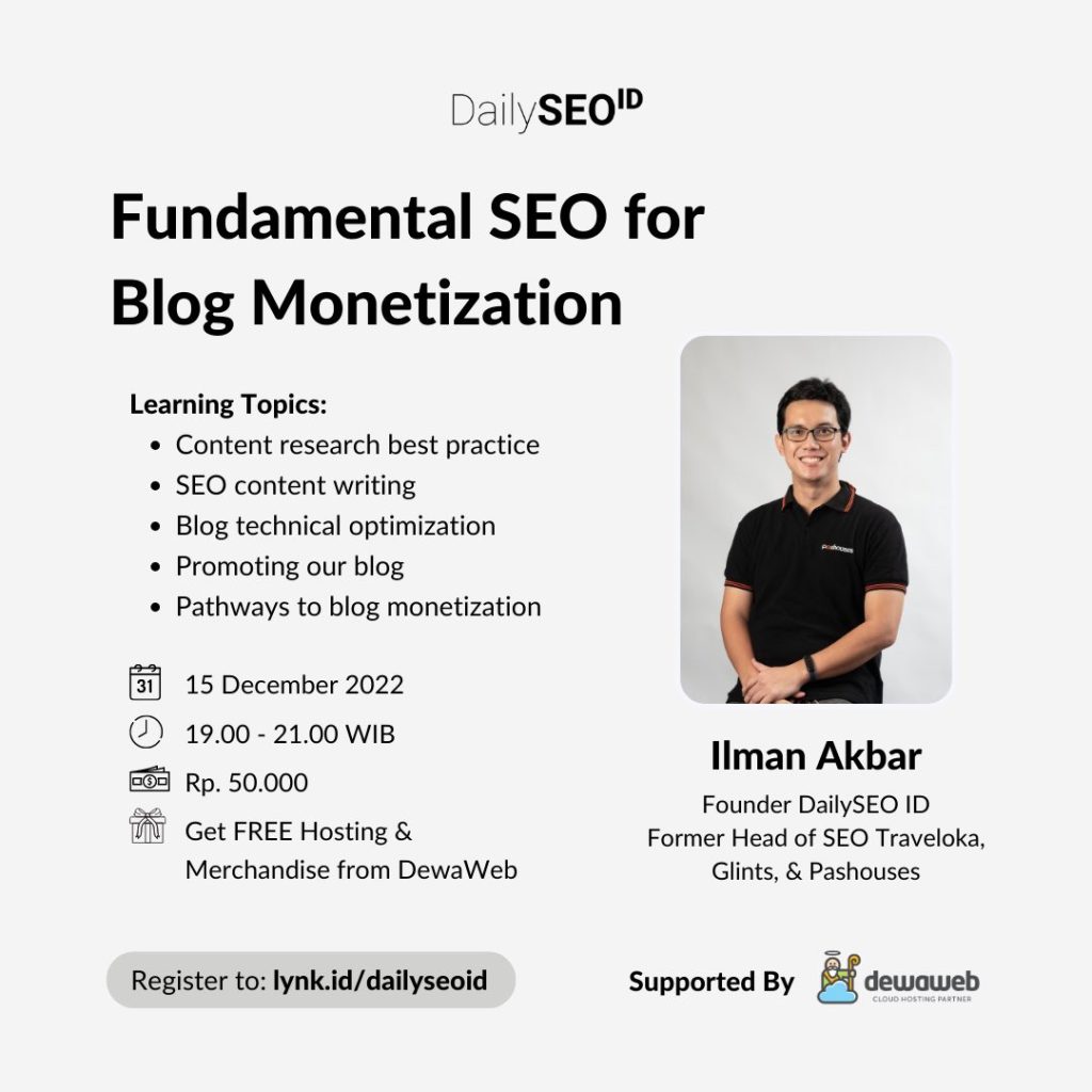 Poster Fundamental SEO for Blog Monetization
