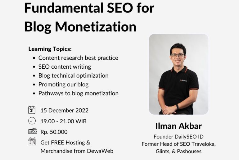 Poster Fundamental SEO for Blog Monetization