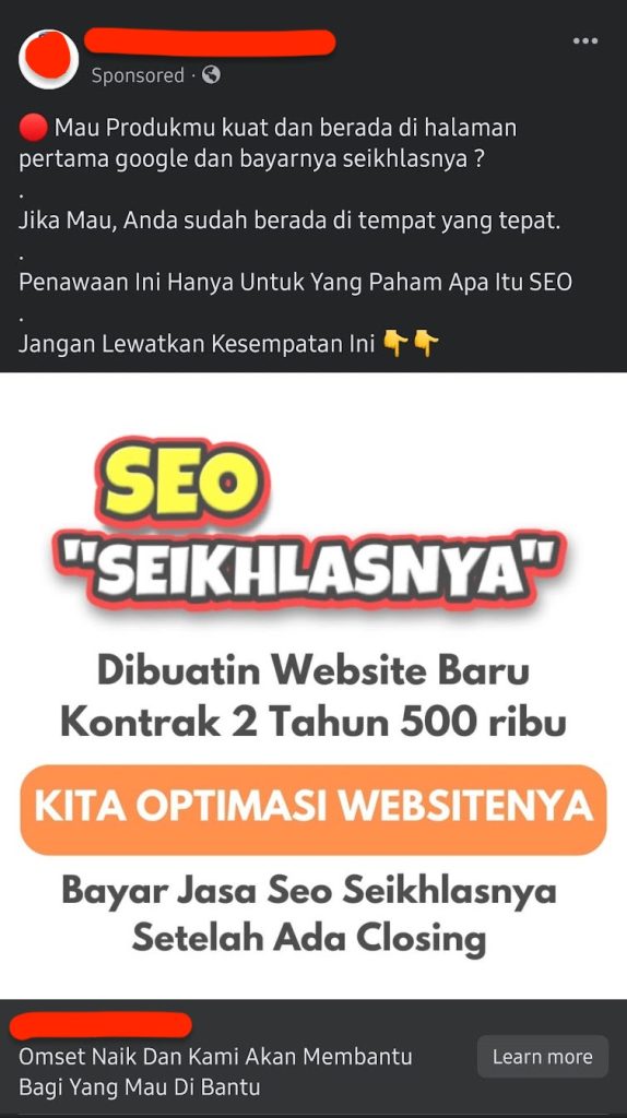 SEO Seikhlasnya. Dibuatin Website Baru Kontrak 2 Tahun 500 ribu. Kita Optimasi Websitenya. Bayar Jasa Seo Seikhlasnya Setelah Ada Closing