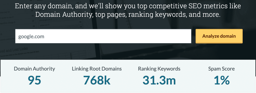 cek domain authority dan page authority