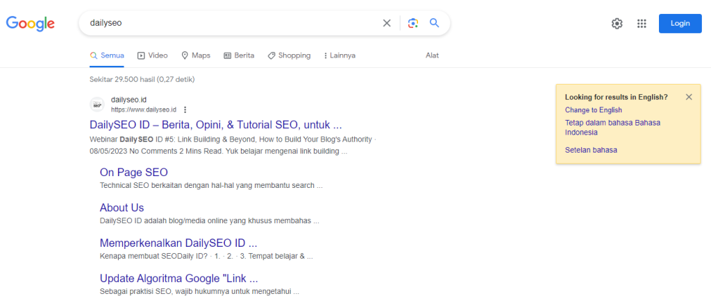 google serp dailyseo id