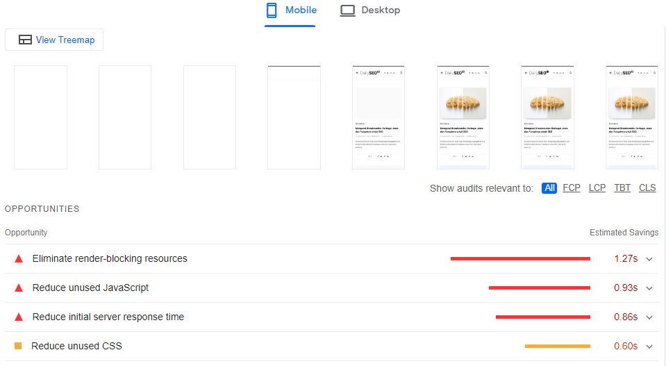 opportunity pagespeed insight