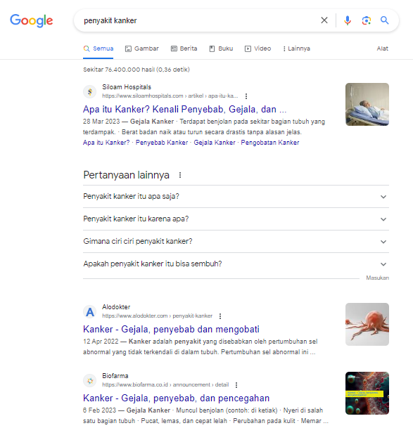 analis gap konten di halaman pertama google