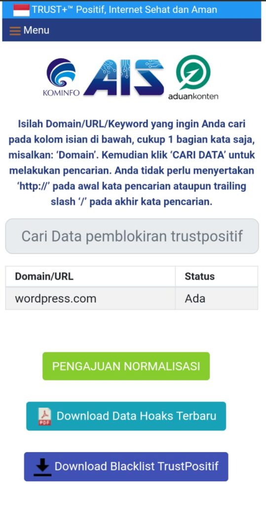 WP diblokir