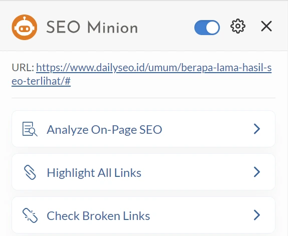 SEO Minion salah satu chrome extension untuk SEO