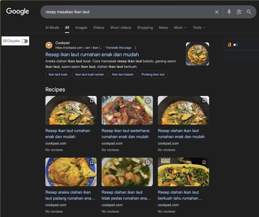 contoh rich result di google serp