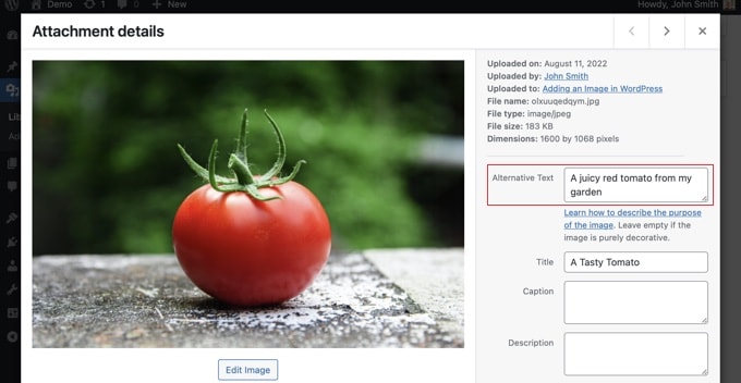 alt image di wordpress