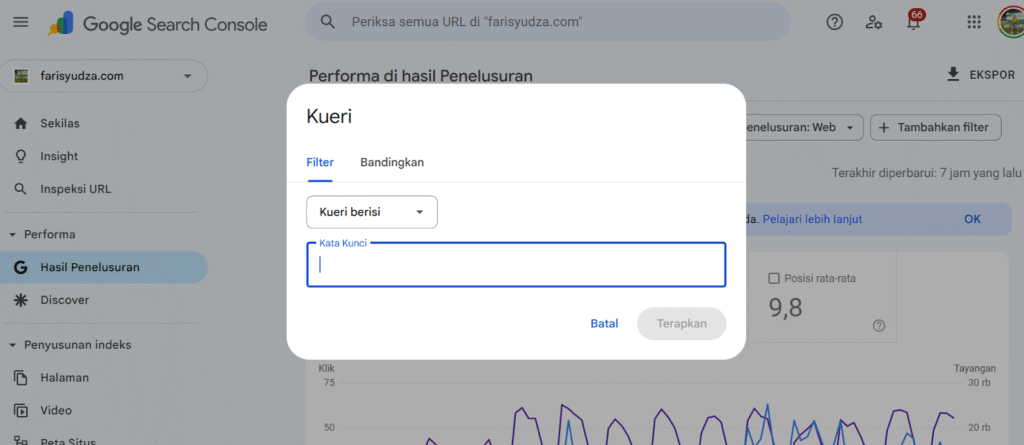 filter query google search console