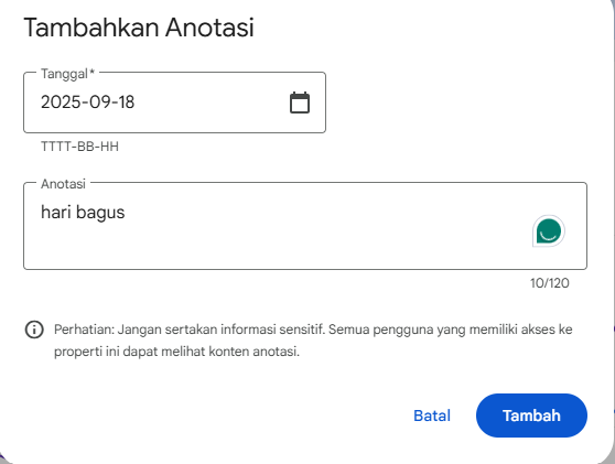add annotation google search console