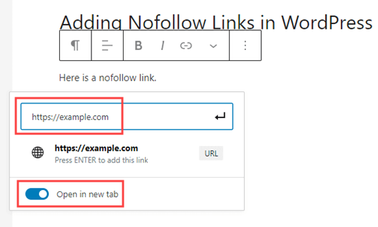 nofollow eksternal link wordpress