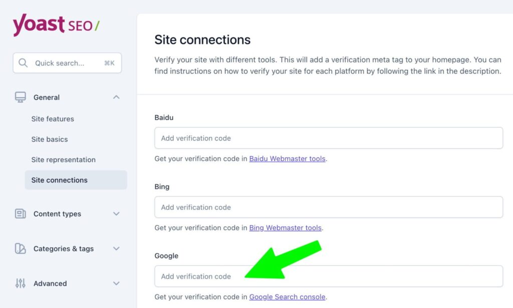 verifikasi google search console di yoast seo