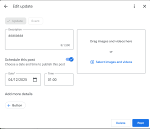 menjadwalkan post di Google Business Profile