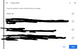 copy post di Google Business Profile
