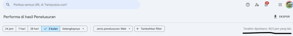 keterlambatan data google search console