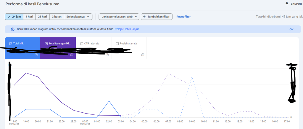 data google search console 24 jam terakhir