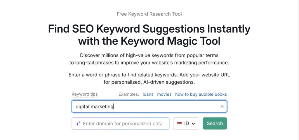 keyword magic tool semrush