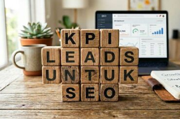 ilustrasi KPI leads untuk seo specialist di kubus kayu