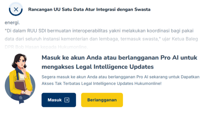 contoh situs informasi legal atau hukum dengan paywall