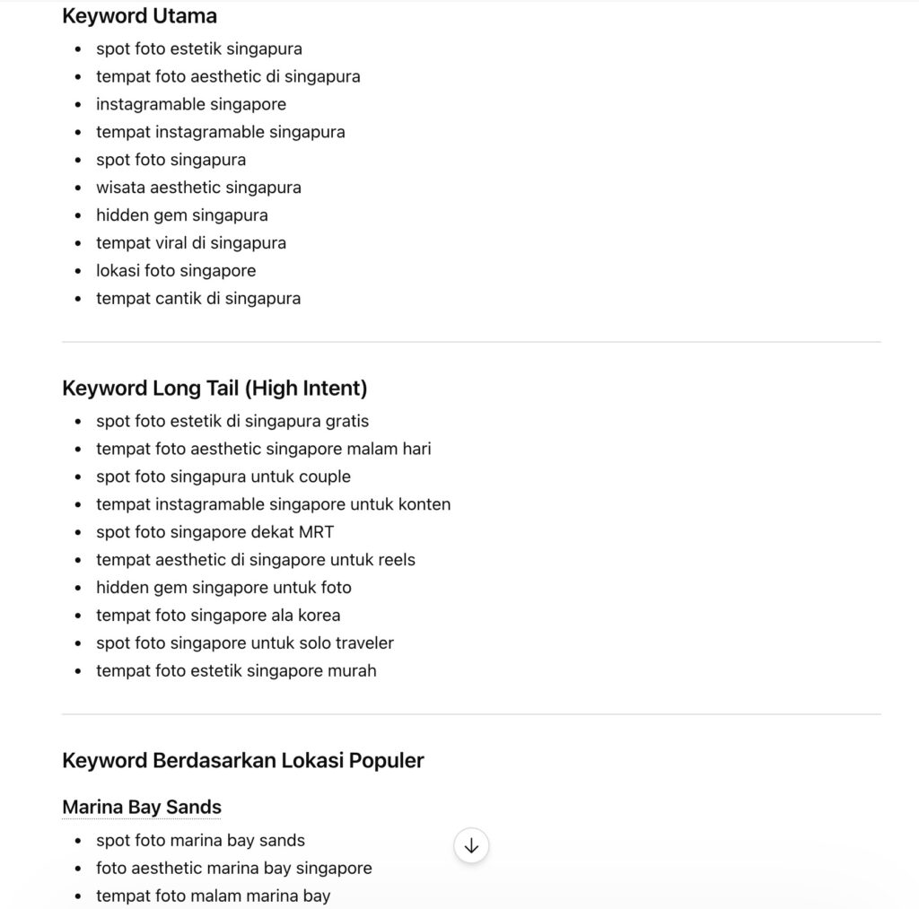 ide keyword research dengan chatgpt