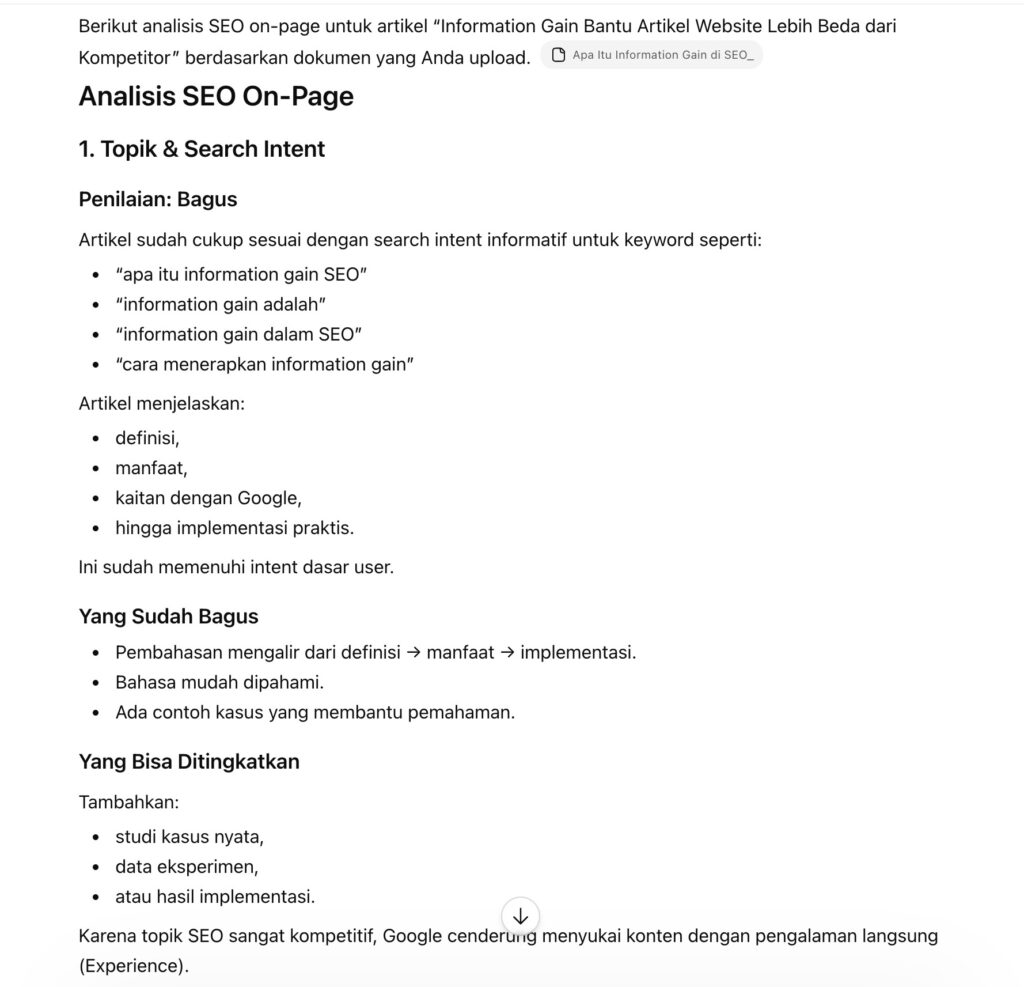 analisis on-page seo dengan chatgpt
