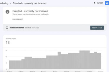 dashboard crawled currently not indexed di google search console