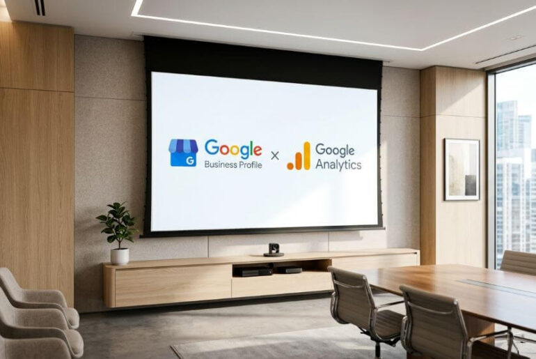 ilustrasi integrasi data google business profile ke google analytics