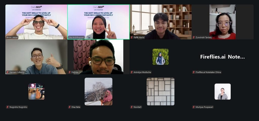 peserta webinar DailySEO ID: The Soft Skills to Level Up Your SEO Career Instantly: Stakeholders Management 101