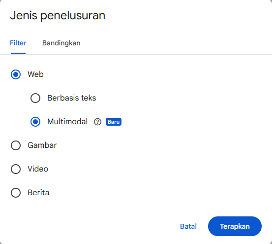 filter multimodal search reporting