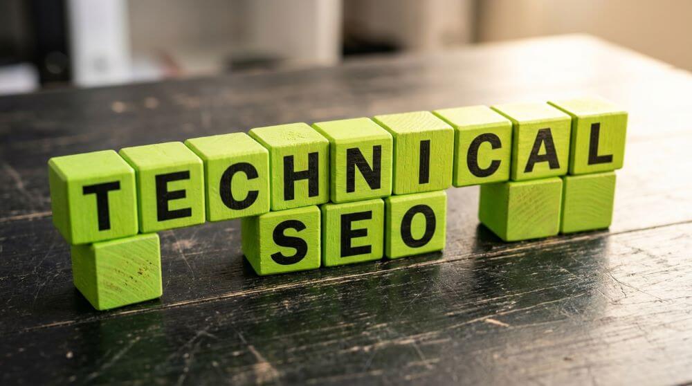 tipografi_Technical_SEO_pada_dadu_hijau