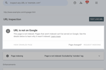 gambar screenshot tentang url inspection tool di google search console